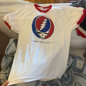 Grateful Dead White and Red Short Sleeve Tee